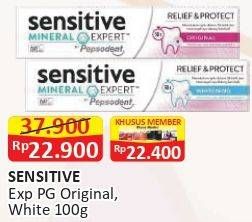 Promo Harga Pepsodent Pasta Gigi Sensitive Expert Original, Whitening 100 gr - Alfamart