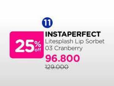 Promo Harga Wardah Instaperfect Litesplash Lip Sorbet 03 Cranberry 4 gr - Watsons