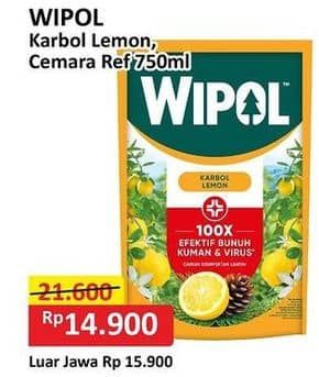 Promo Harga Wipol Karbol Wangi Lemon, Cemara 750 ml - Alfamart