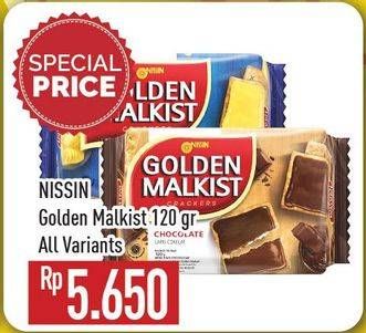 Promo Harga NISSIN Golden Malkist Butter, Chocolate 120 gr - Hypermart