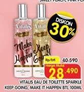 Promo Harga Vitalis Eau De Toilette Sparkle Keep Going, Make It Happen 100 ml - Superindo