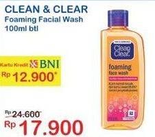 Promo Harga CLEAN & CLEAR Facial Wash Foaming 100 ml - Indomaret