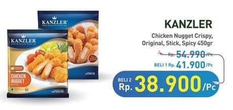 Promo Harga Kanzler Chicken Nugget Crispy, Original, Stick Crispy, Crispy Spicy 450 gr - Hypermart