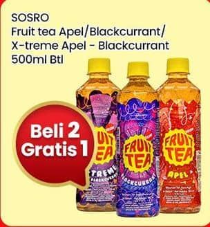 Promo Harga Sosro Fruit Tea Apple, Blackcurrant, Xtreme Apple + Blackcurrant 500 ml - Indomaret