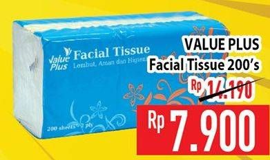 Promo Harga VALUE PLUS Facial Tissue 200 pcs - Hypermart