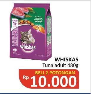 Promo Harga WHISKAS Makanan Kucing Tuna Adult per 2 pouch 480 gr - Alfamidi