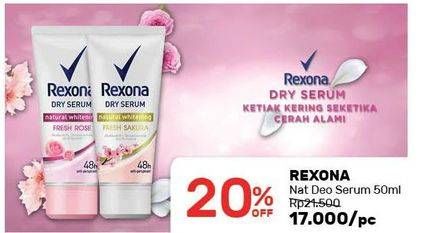 Promo Harga REXONA Dry Serum 50 ml - Guardian
