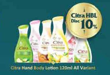 Promo Harga CITRA Hand & Body Lotion All Variants 120 ml - Hypermart