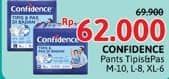 Promo Harga Confidence Adult Pants Tipis & Pas Di Badan M10, L8, XL6 6 pcs - Alfamidi