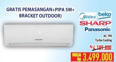 Promo Harga MIDEA/BEKO/SHARP/PANASONIC AC 1 PK  - Hypermart