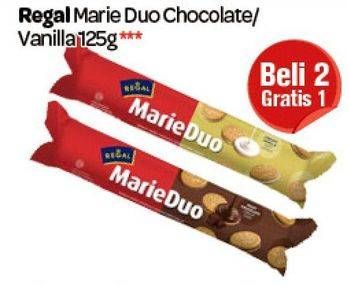 Promo Harga REGAL Marie Duo Coklat, Vanilla 125 gr - Carrefour