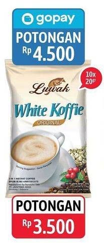 Promo Harga Luwak White Koffie per 10 sachet 20 gr - Alfamidi