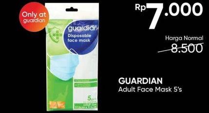 Promo Harga GUARDIAN Disposable Face Mask Adult Size 5 pcs - Guardian