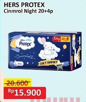 Promo Harga Hers Protex Comfort Night Wing 35cm, Wing 30cm 24 pcs - Alfamart