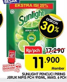 Promo Harga Sunlight Pencuci Piring Jeruk Nipis 100 910 ml - Superindo