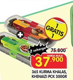 Promo Harga 365 Kurma Khalas, Super Khenaizi 300 gr - Superindo