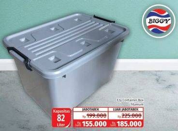 Promo Harga EZY Box Container Titanium 82000 ml - Lotte Grosir