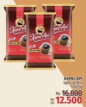 Promo Harga KAPAL API Kopi Bubuk Special Mix per 10 sachet 25 gr - LotteMart