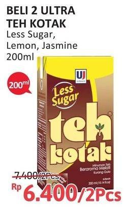 Promo Harga Ultra Teh Kotak Less Sugar, Lemon, Jasmine 300 ml - Alfamidi