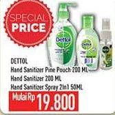 Promo Harga DETTOL Hand Sanitizer Pouch 200ml, Hand Sanitizer 200ml, Hand Sanitizer Spray 2 in 1 50ml  - Hypermart