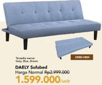 Promo Harga DAELY Sofabed Brown, Grey, Light Blue  - Carrefour