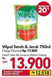 Promo Harga WIPOL Karbol Wangi Sereh Jeruk 750 ml - Carrefour