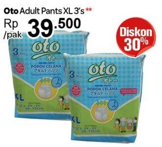 Promo Harga OTO Adult Diapers Pants XL3  - Carrefour