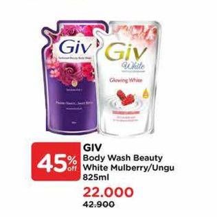 Promo Harga GIV Body Wash Mulberry Collagen, Glow White 825 ml - Watsons