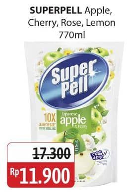 Promo Harga Super Pell Pembersih Lantai Fresh Apple, Cherry Rose, Lemon Ginger 770 ml - Alfamidi