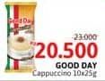 Promo Harga Good Day Cappuccino per 10 sachet 25 gr - Alfamidi