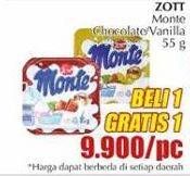Promo Harga ZOTT MONTE Pudding Vanilla, Chocolate 55 gr - Giant