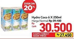 Promo Harga HYDRO COCO Minuman Kelapa Original per 6 box 250 ml - Carrefour