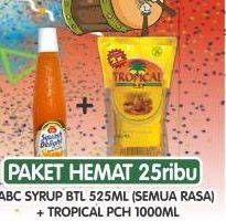 Promo Harga PAKET 25rb (1 ABC Sirup all var 525ml + 1 Tropical Minyak Goreng 1 lt)  - Superindo