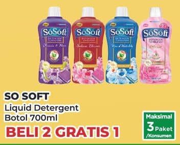 Promo Harga Sosoft Deterjen Cair 700 ml - Yogya