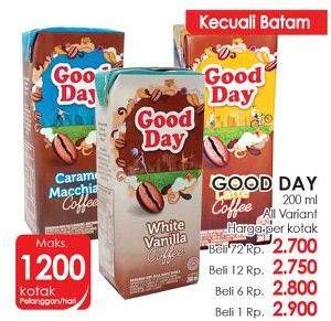 Promo Harga Good Day Instant Coffee 3 in 1 All Variants 200 ml - Lotte Grosir