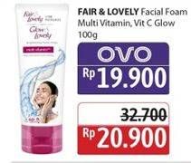 Promo Harga Glow & Lovely (fair & Lovely) Facial Foam Bright C Glow Vitamin C, Brightening Multi Vitamin 100 gr - Alfamidi