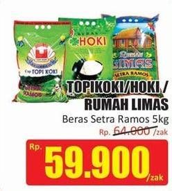 Promo Harga TOPI KOKI/HOKI/RUMAH LIMAS Beras Setra Ramos 5kg  - Hari Hari