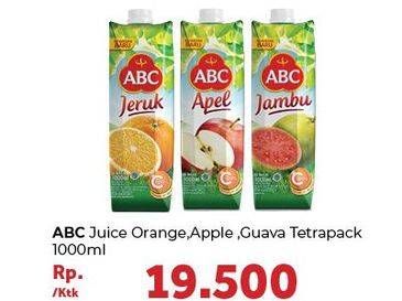 Promo Harga ABC Juice Orange, Apple, Guava 1 ltr - Carrefour