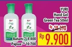 Promo Harga YURI Hand Gel Green Tea 50 ml - Hypermart