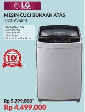 Promo Harga LG T2109VS2M | Washing Machine Top Loading 9kg  - Courts