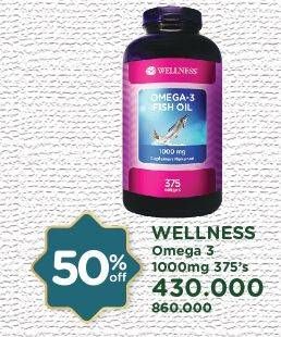 Promo Harga WELLNESS Omega 3 375 pcs - Watsons