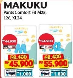 Promo Harga Makuku Comfort Fit Diapers Pants XL24 24 pcs - Alfamart