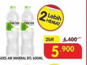 Promo Harga ADES Air Mineral per 2 botol 600 ml - Superindo