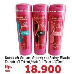 Promo Harga SERASOFT Shampoo Hair Fall Treatment, Dandruff, Shiny Black 170 ml - Carrefour