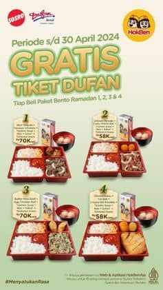 Promo HokBen Tiap beli Paket Bento Ramadan 1,2,3 & 4