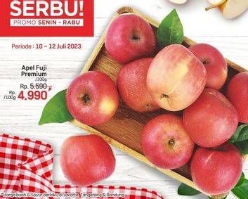 Promo Harga Apel Fuji Premium per 100 gr - LotteMart