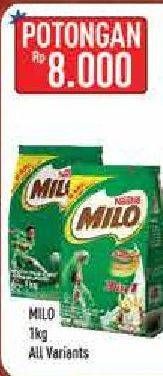 Promo Harga MILO ActivGo Reguler All Variants 1000 gr - Hypermart