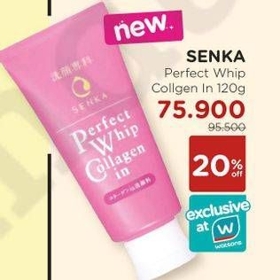 Promo Harga SENKA Perfect Whip Facial Foam Collagen 120 gr - Watsons