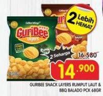 Promo Harga Guribee Layers Rumput Laut, BBQ Balado 68 gr - Superindo