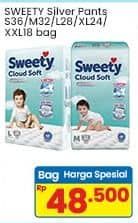Promo Harga Sweety Silver Pants S36, M32, L28, XL24, XXL18 18 pcs - Indomaret